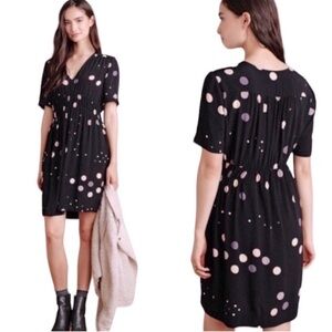 ANTHROPOLOGIE HD in Paris Felicity Polka Dot Short Sleeve Dress Size 6